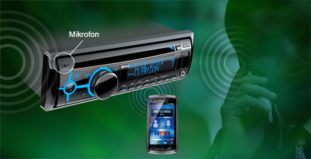 Modul Parrot Bluetooth umožňující hands-free komunikaci, přístup k telefonnímu seznamu a streamovaný přenos zvuku