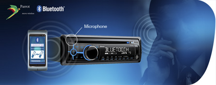 Modul Parrot Bluetooth umožňující hands-free komunikaci, přístup k telefonnímu seznamu a proudový přenos zvuku