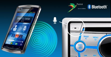 Parrot Bluetooth käed-vabad sideks, juurdepääsuks telefoniraamatusse ja stereoheli voogude tõmbamiseks
