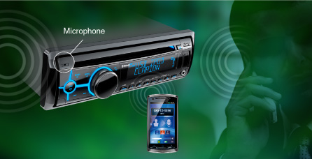 Parrot Bluetooth untuk komunikasi bebas genggam, akses buku telepon, dan streaming audio