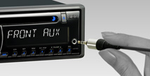 An Auxiliary Input jack is located on the front of the unit for easy access. Just connect to an external audio source to enjoy its sound with stereo impact.