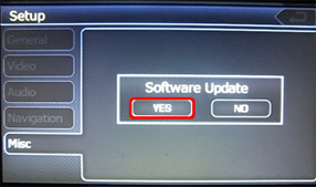 <b>Step 13:</b>
Select YES to Software Update when prompted.