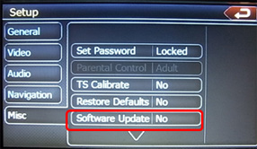 <b>Step 11:</b>
After entering the code, Select the Software Update Option.