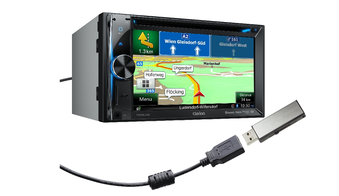 Ecran Rétractable Europe Fixe Clarion NZ501E GPS Système de Navigation 16:9 