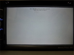 <b>2-9.</b> After you have completed the touch screen calibration steps, touch the screen in any location to exit the touch screen calibration.